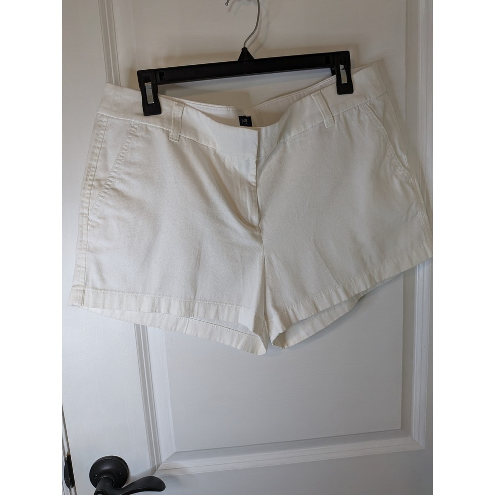 J.Crew Womens White Chino Shorts Size 12 Mid Rise Cotton Twill Summer Casual